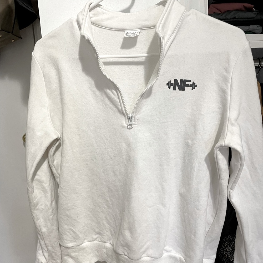 Nasty Fit White Half-Zip Sweater